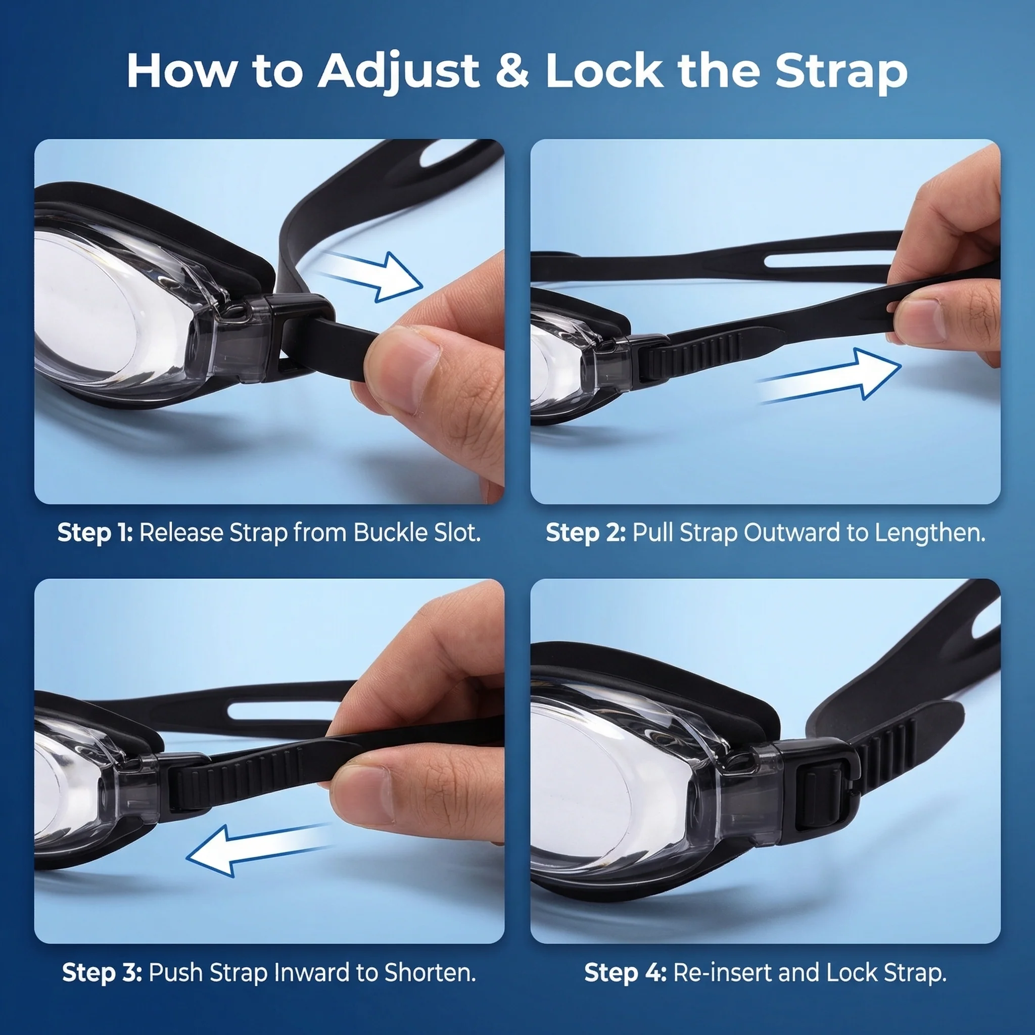 SPP HD Anti-Fog Swim Goggles with Double Silicone Strap, Adjustable, Leak-Proof & UV Protection G1100 - Image 3
