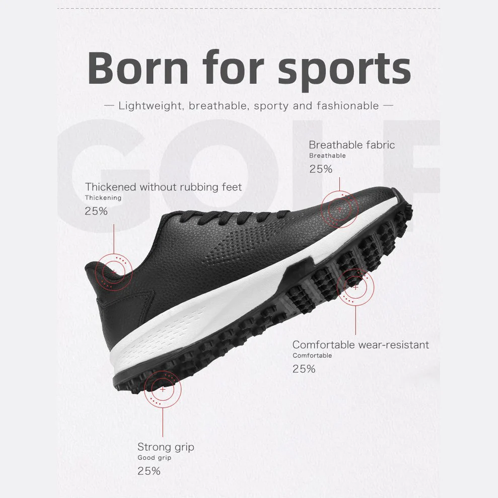 KSOKGOF Men Women Golf Shoes, Universal Golf Footwear with Excellent Traction, Stable Comfortable Golf Sneakers for All Golfers, White/Black G8002 - Image 10
