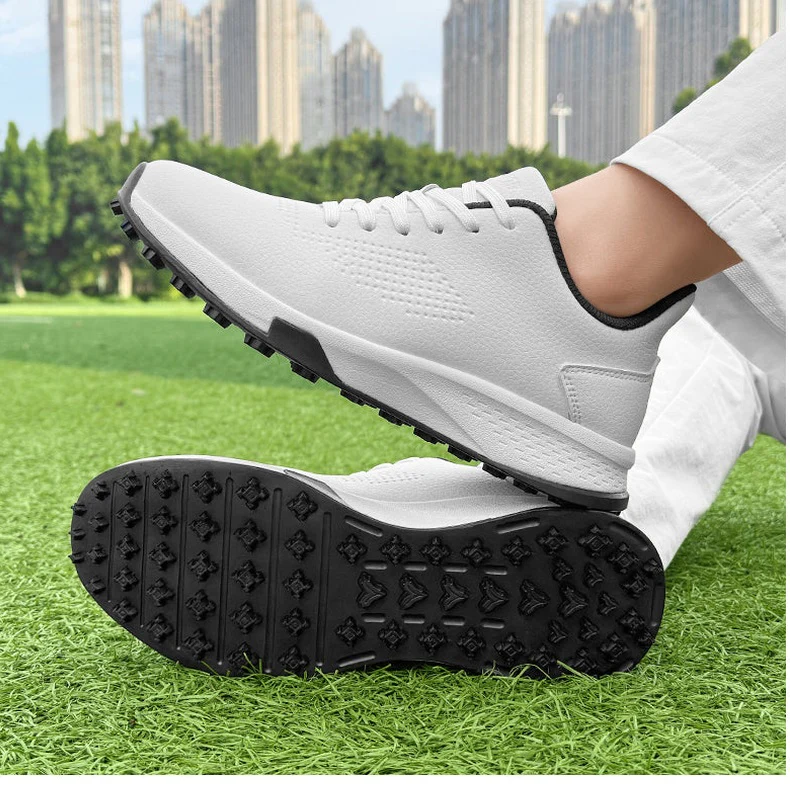 KSOKGOF Men Women Golf Shoes, Universal Golf Footwear with Excellent Traction, Stable Comfortable Golf Sneakers for All Golfers, White/Black G8002 - Image 13