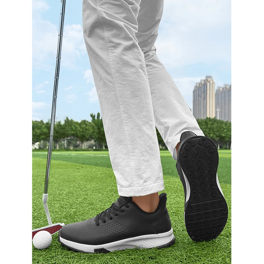 KSOKGOF Men Women Golf Shoes, Universal Golf Footwear with Excellent Traction, Stable Comfortable Golf Sneakers for All Golfers, White/Black G8002 - Image 16