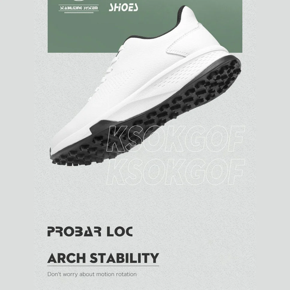 KSOKGOF Men Women Golf Shoes, Universal Golf Footwear with Excellent Traction, Stable Comfortable Golf Sneakers for All Golfers, White/Black G8002 - Image 3