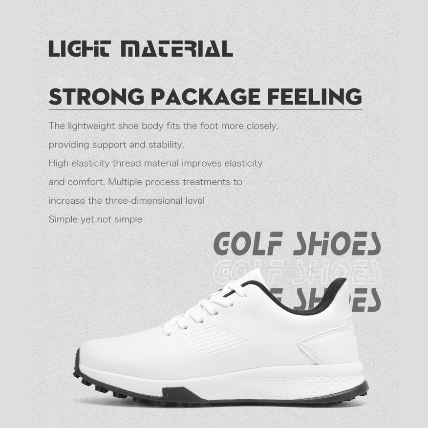 KSOKGOF Men Women Golf Shoes, Universal Golf Footwear with Excellent Traction, Stable Comfortable Golf Sneakers for All Golfers, White/Black G8002 - Image 8