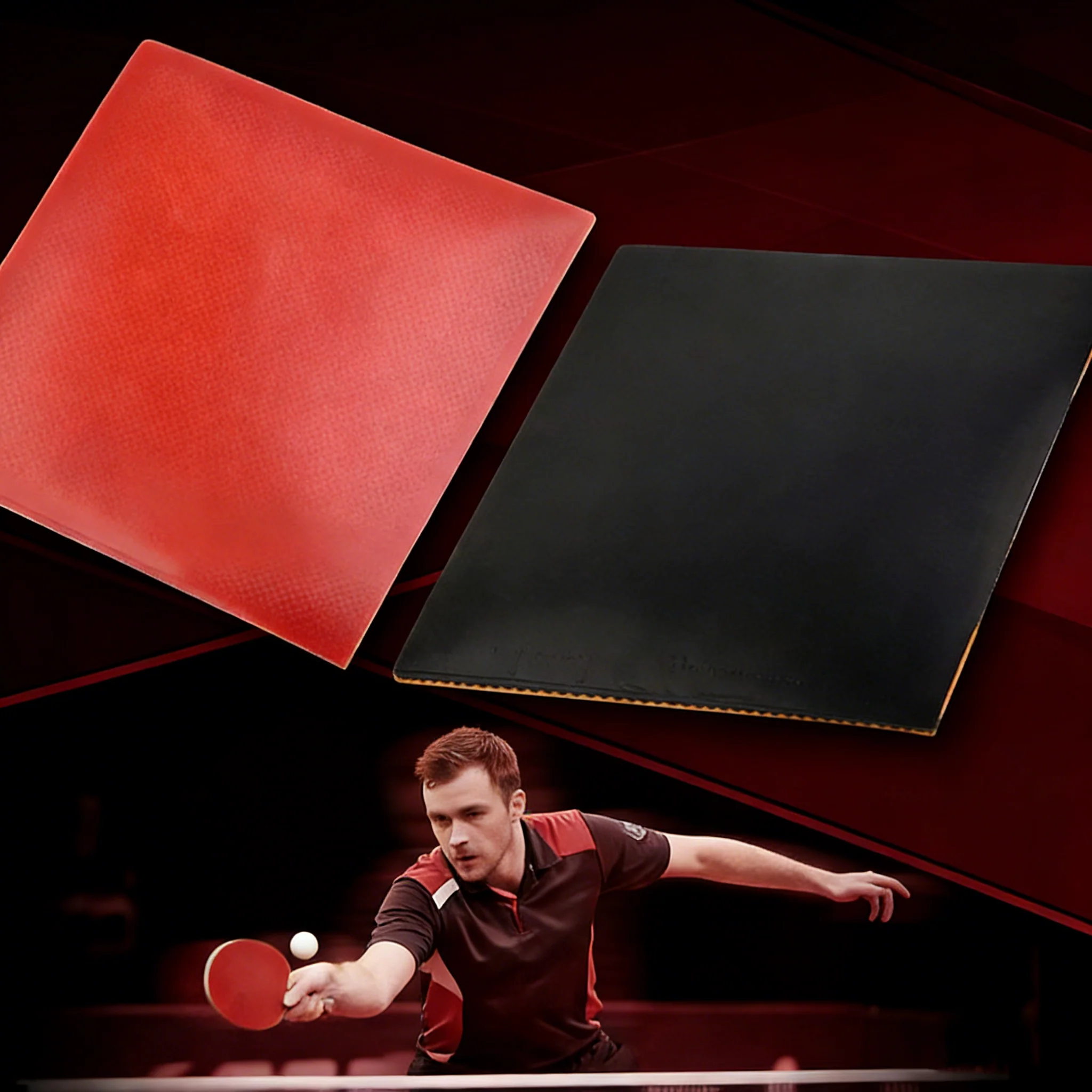SP x SPORT SPP Universal Table Tennis Rubber PingPong Bat Replacement Rubbers Black/Red Universally Suitable for Beginners - Image 5