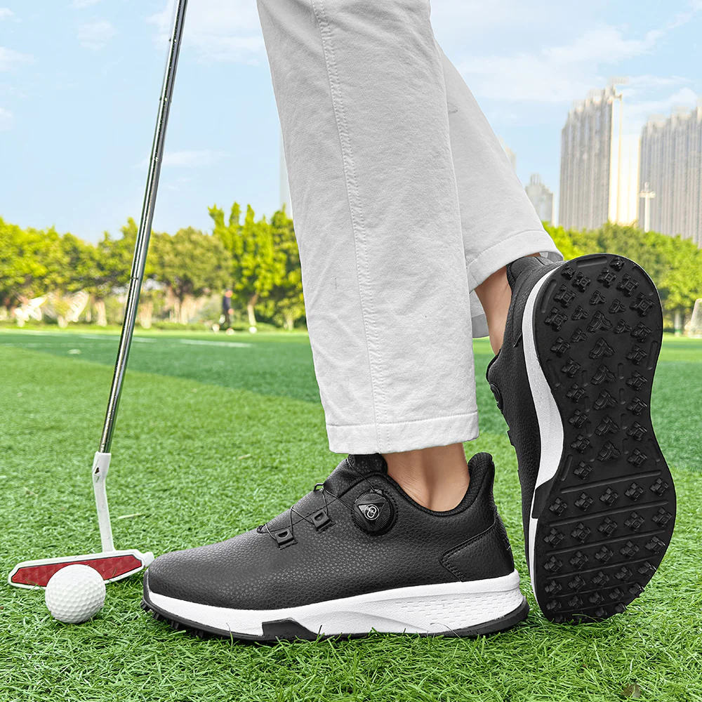 KSOKGOF Universal Golf Shoes for Men and Women, Comfortable Golf Sneakers with Strong Grip, Outstanding Traction & Superior Stability, Black G8001