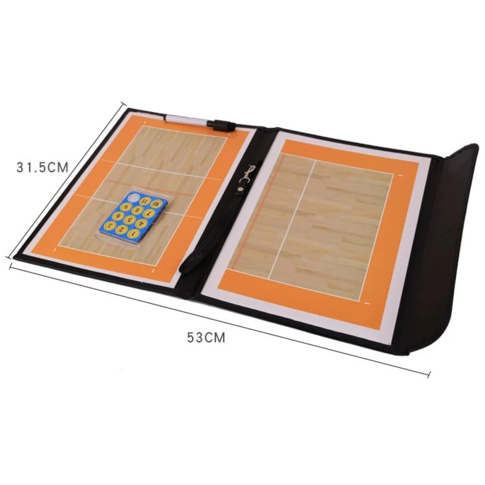 SPPHOENIX Foldable Volleyball Coach Tactics Board - Double-Sided Magnetic Coaching Clipboard, Strategy Planning Book Set - Image 4