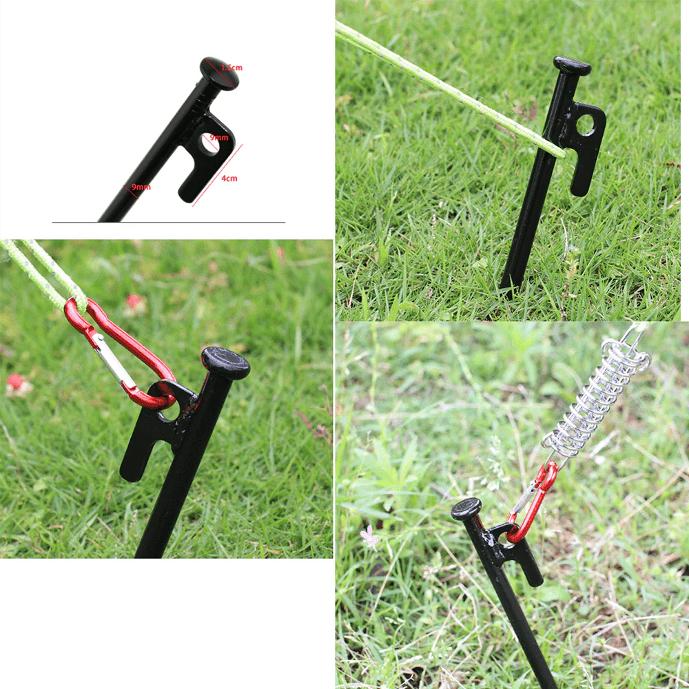 SPPHONEIX Heavy Duty Steel Metal Tent Canopy Camping Stakes Peg Ground Nail 4WD 10Pcs 20Cm 30Cm - Image 6