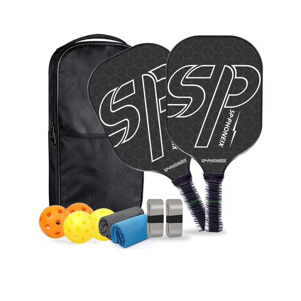 SPPHONEIX Carbon Pickleball Paddles - Black / Blue - Image 9