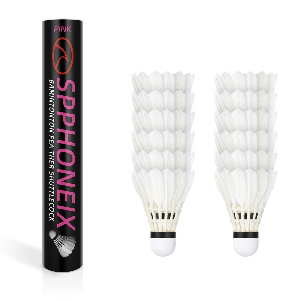 SPPHONEIX Pink Badminton Shuttlecocks Goose Feather 12PCS (King Durability) - Image 13