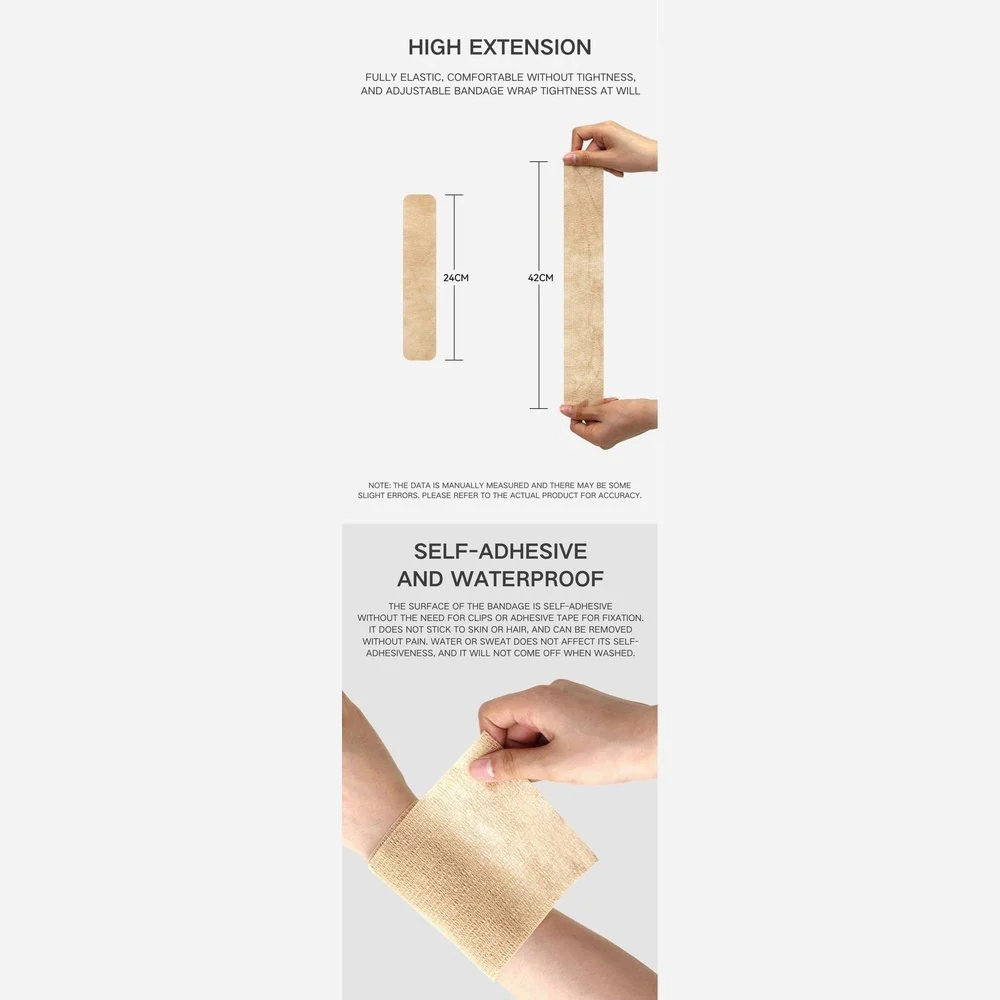 SPPHONEIX Non-Woven Self-Adhesive Cotton Bandage for Outdoor Sports Protection - Breathable, Flexible Wrap for Injuries & Support (5cmx4.5m) - Image 6
