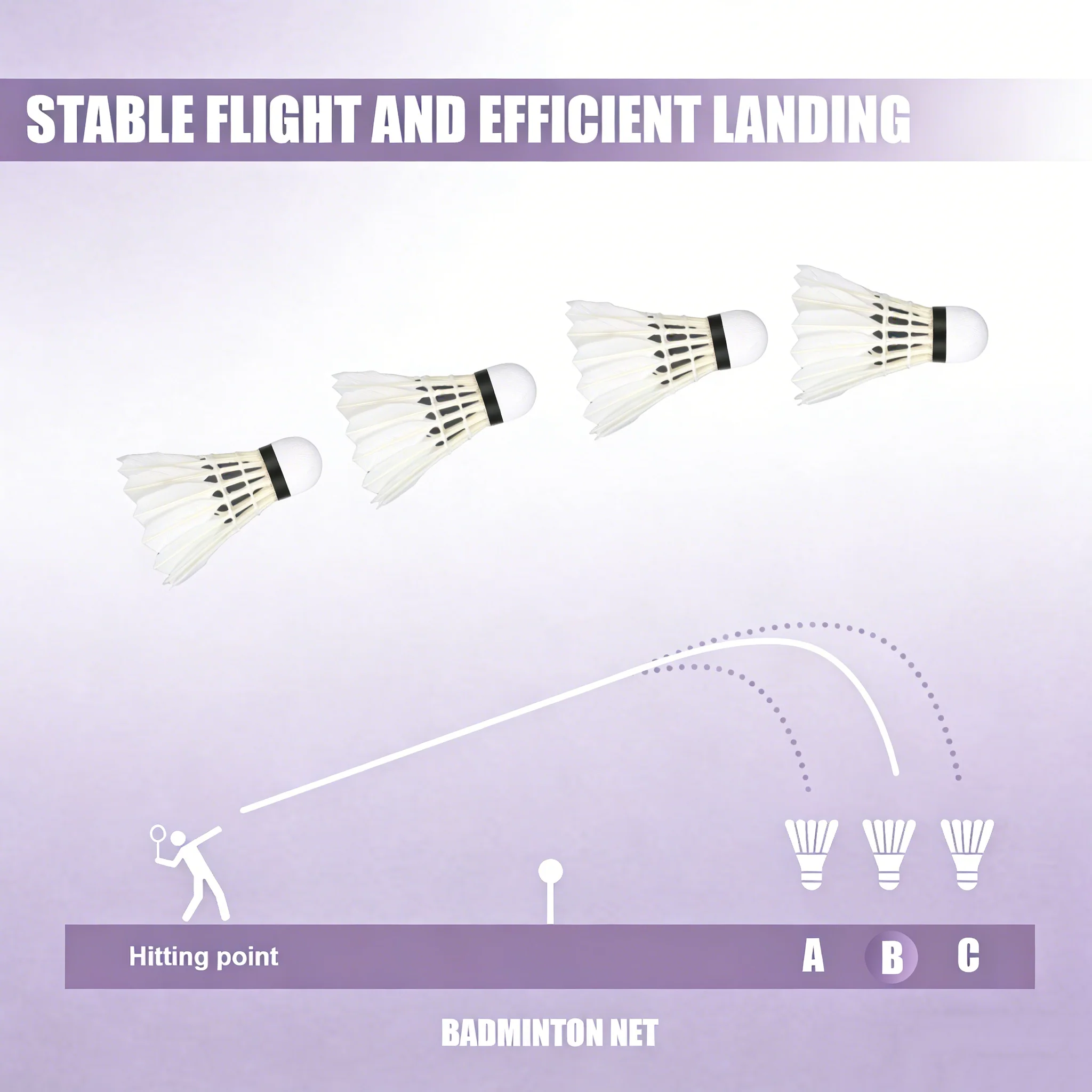 SPPHONEIX Purple Badminton Shuttlecocks Goose Feather Speed 78(Tournament LEVEL) - Image 4