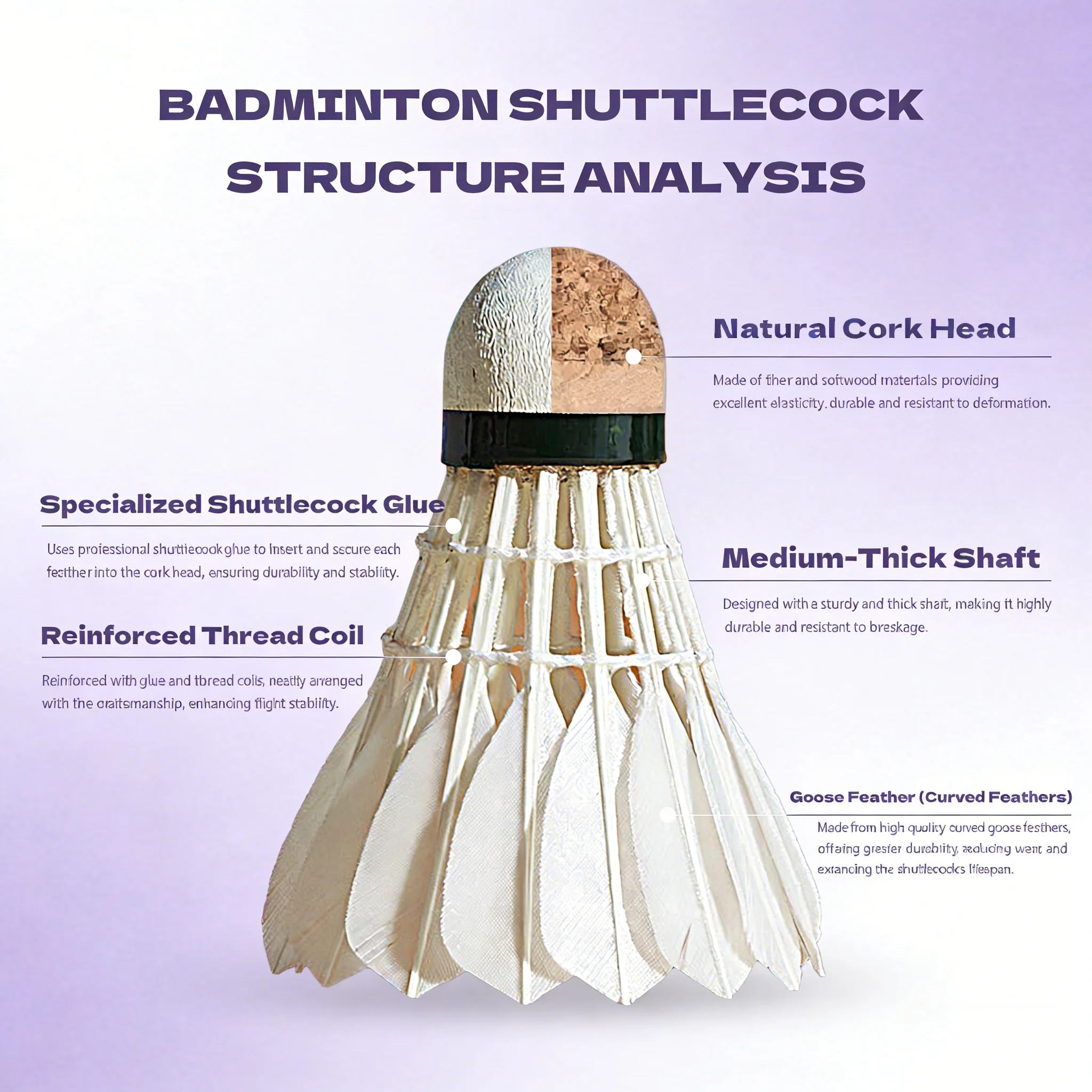 SPPHONEIX Purple Badminton Shuttlecocks Goose Feather Speed 78(Tournament LEVEL) - Image 7