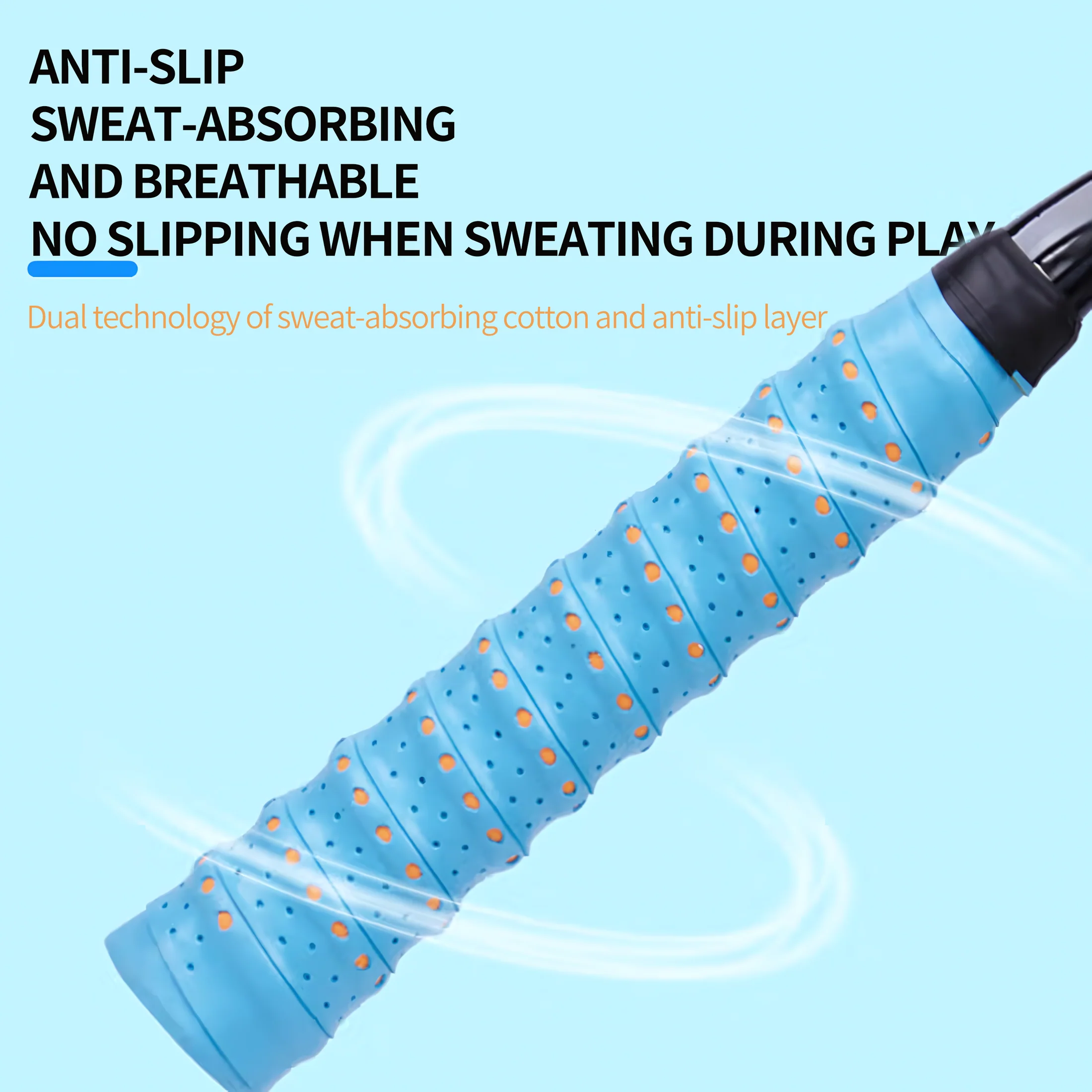 SPPHONEIX Two Color Memory EVA Keel Racket Grip Anti Slip Perforated Super Absorbent Tennis Overgrip Badminton Overgrip Pickleball Overgrip Various Sports Equipment Grip - Image 12