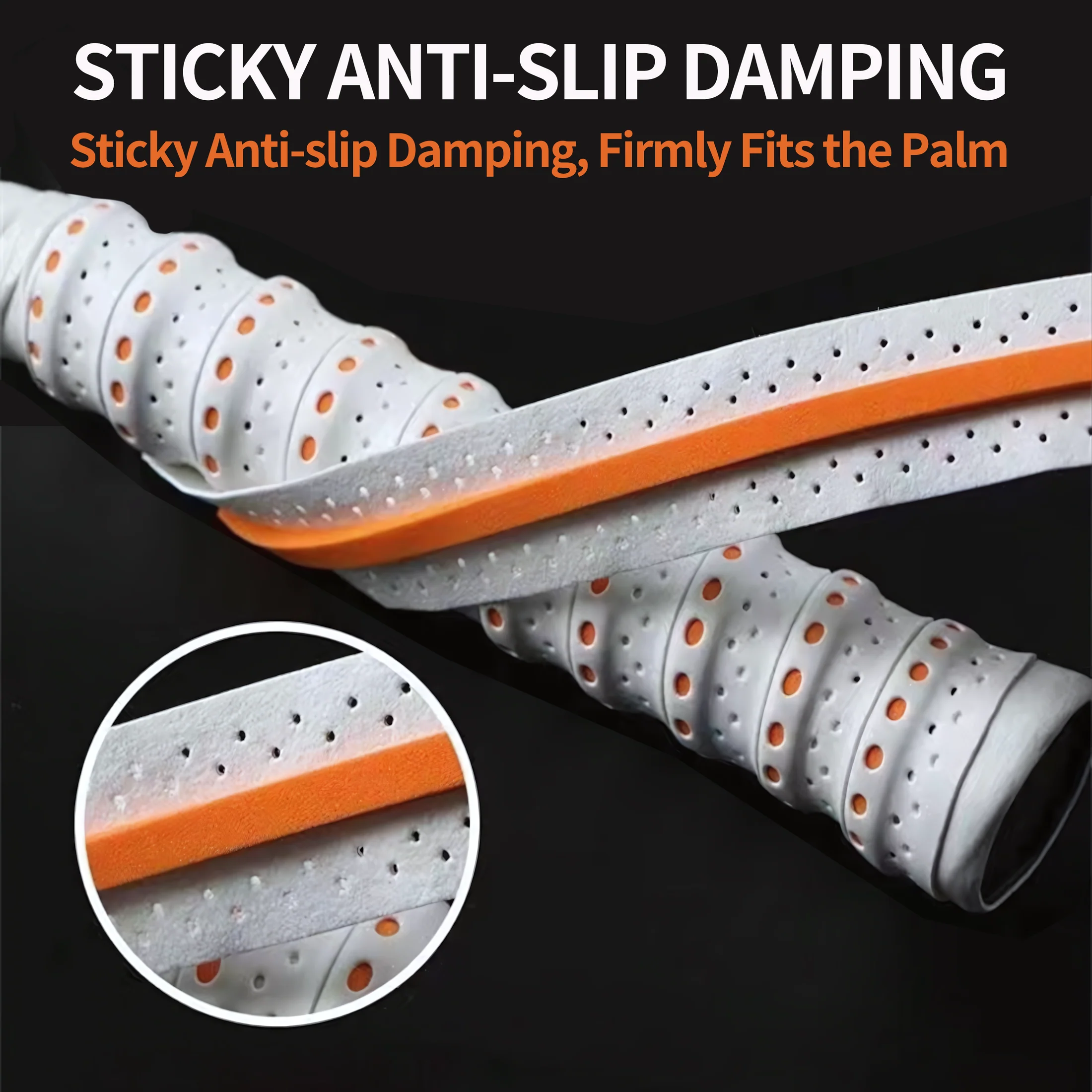 SPPHONEIX Two Color Memory EVA Keel Racket Grip Anti Slip Perforated Super Absorbent Tennis Overgrip Badminton Overgrip Pickleball Overgrip Various Sports Equipment Grip - Image 2