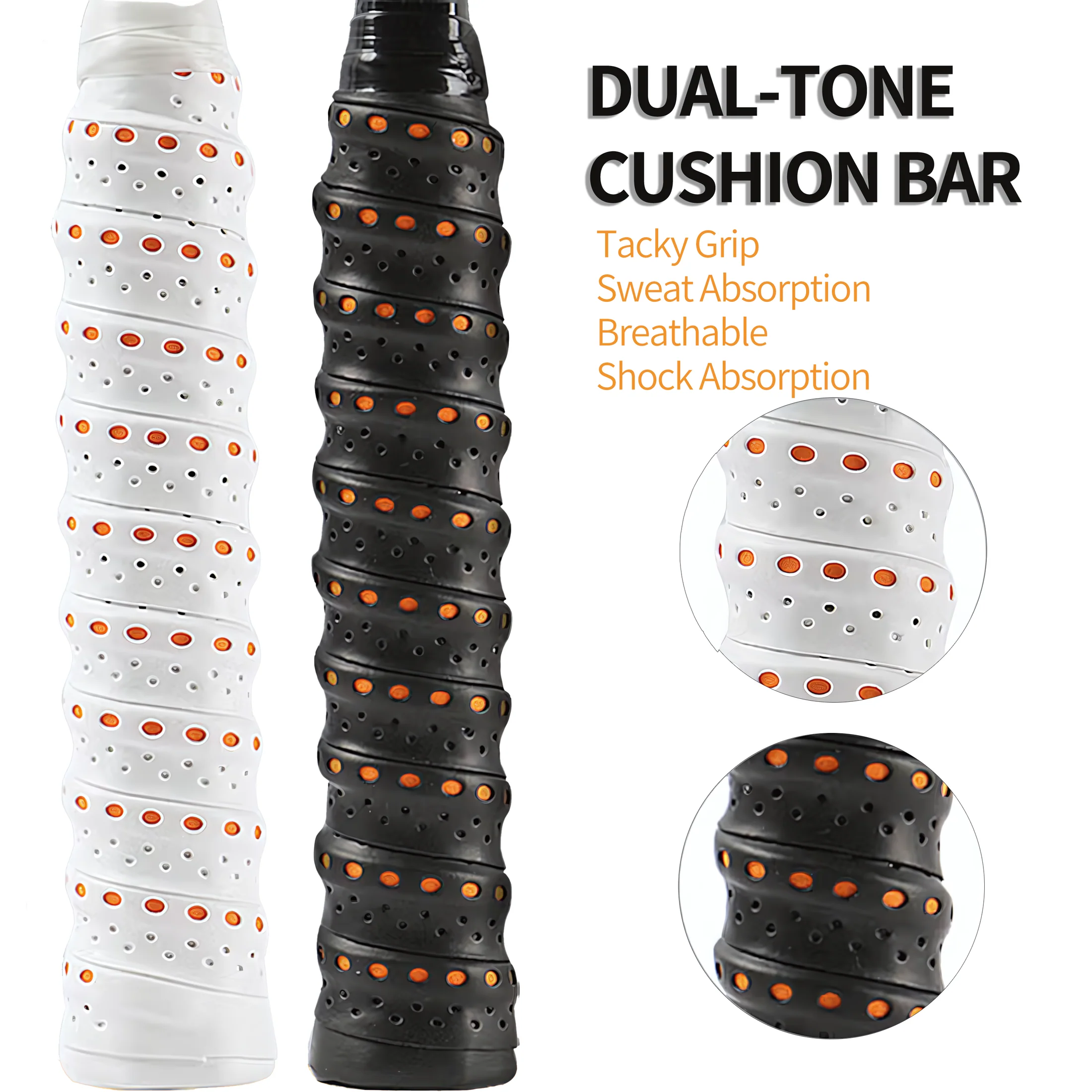 SPPHONEIX Two Color Memory EVA Keel Racket Grip Anti Slip Perforated Super Absorbent Tennis Overgrip Badminton Overgrip Pickleball Overgrip Various Sports Equipment Grip - Image 6