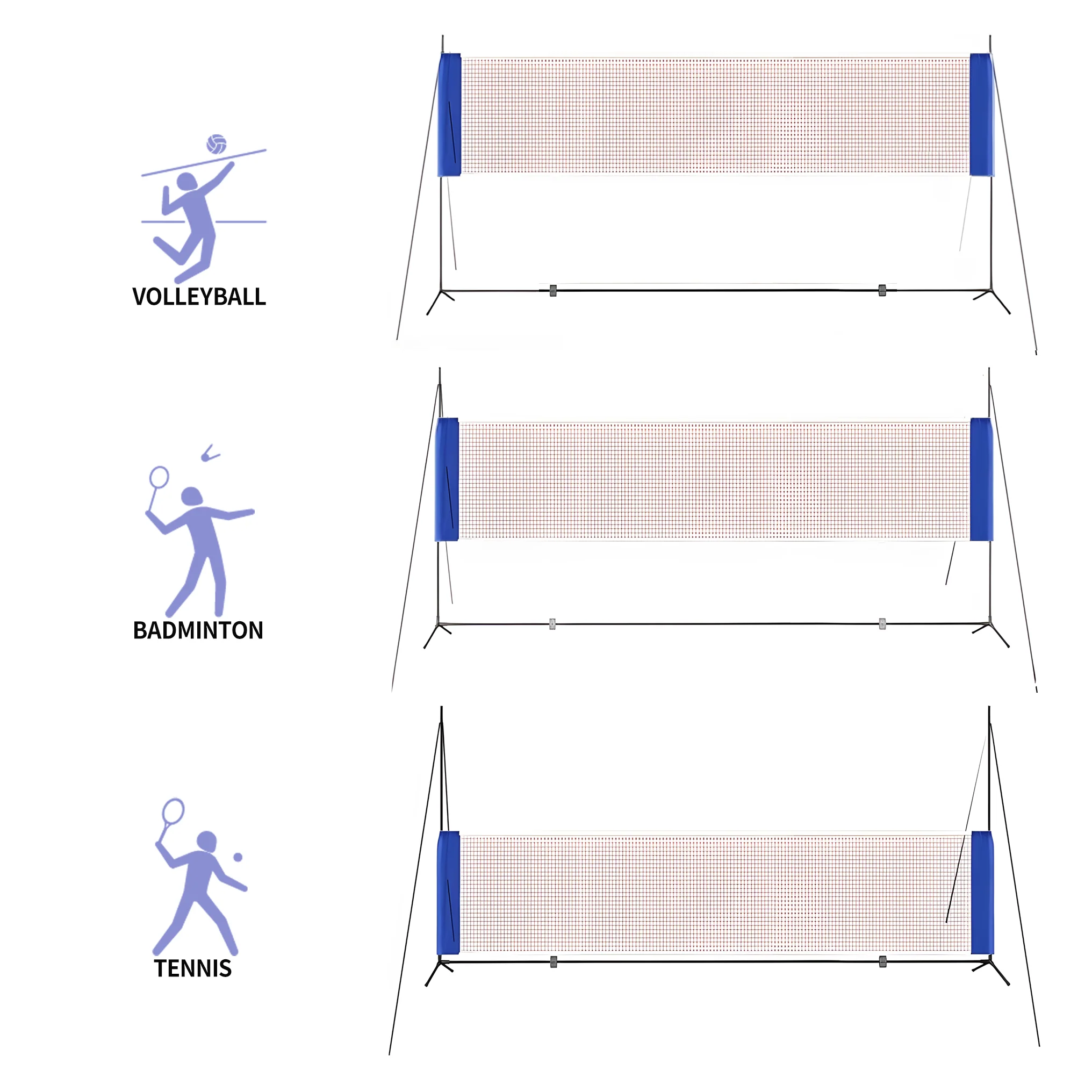 SPPHONEIX Portable Volleyball Badminton Tennis Net With Frame - Image 2