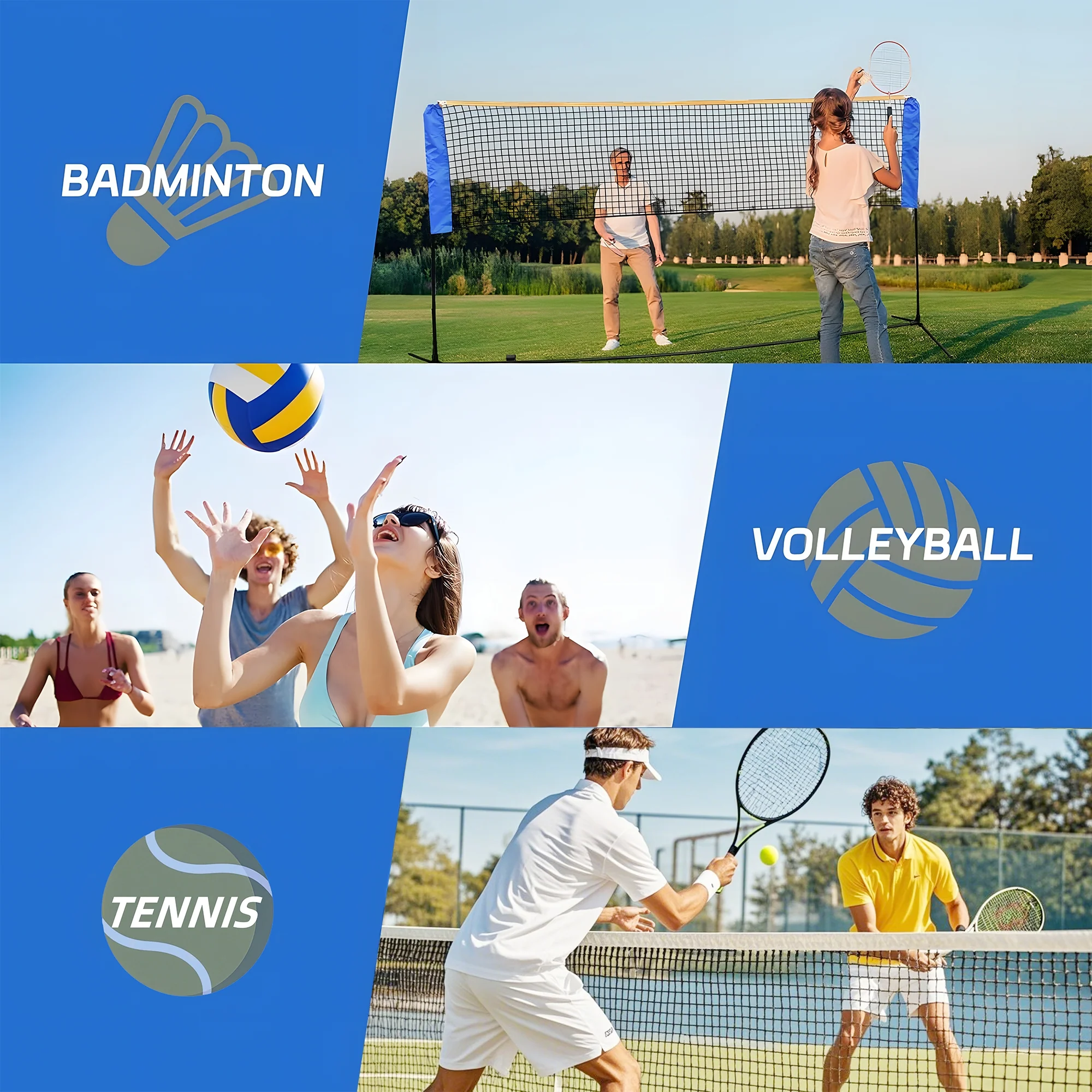 SPPHONEIX Portable Volleyball Badminton Tennis Net With Frame - Image 4