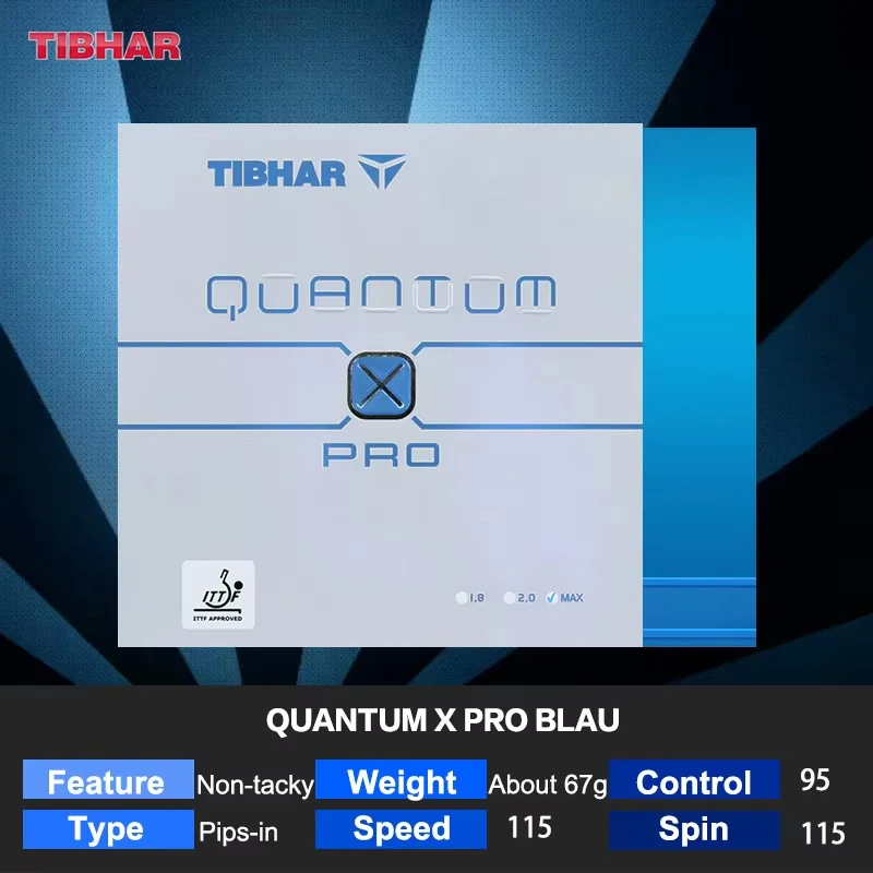 Tibhar Quantum X PRO Table Tennis Rubber - Blue - Image 7