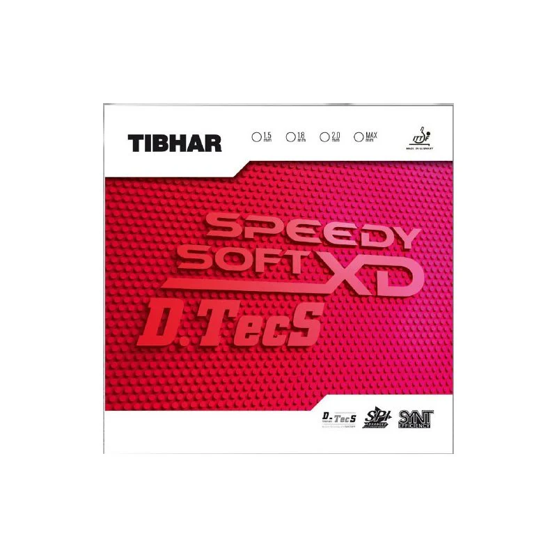 Tibhar Speedy Soft D.Tecs Table Tennis Rubber Short Pimples - Red - Image 2