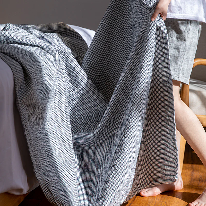 Towel Blanket, Pure Cotton - Office Nap Sofa Blanket, High-End Feel, All-Cotton Air-Conditioned Gauze Cover, Thin Blanket - Image 2
