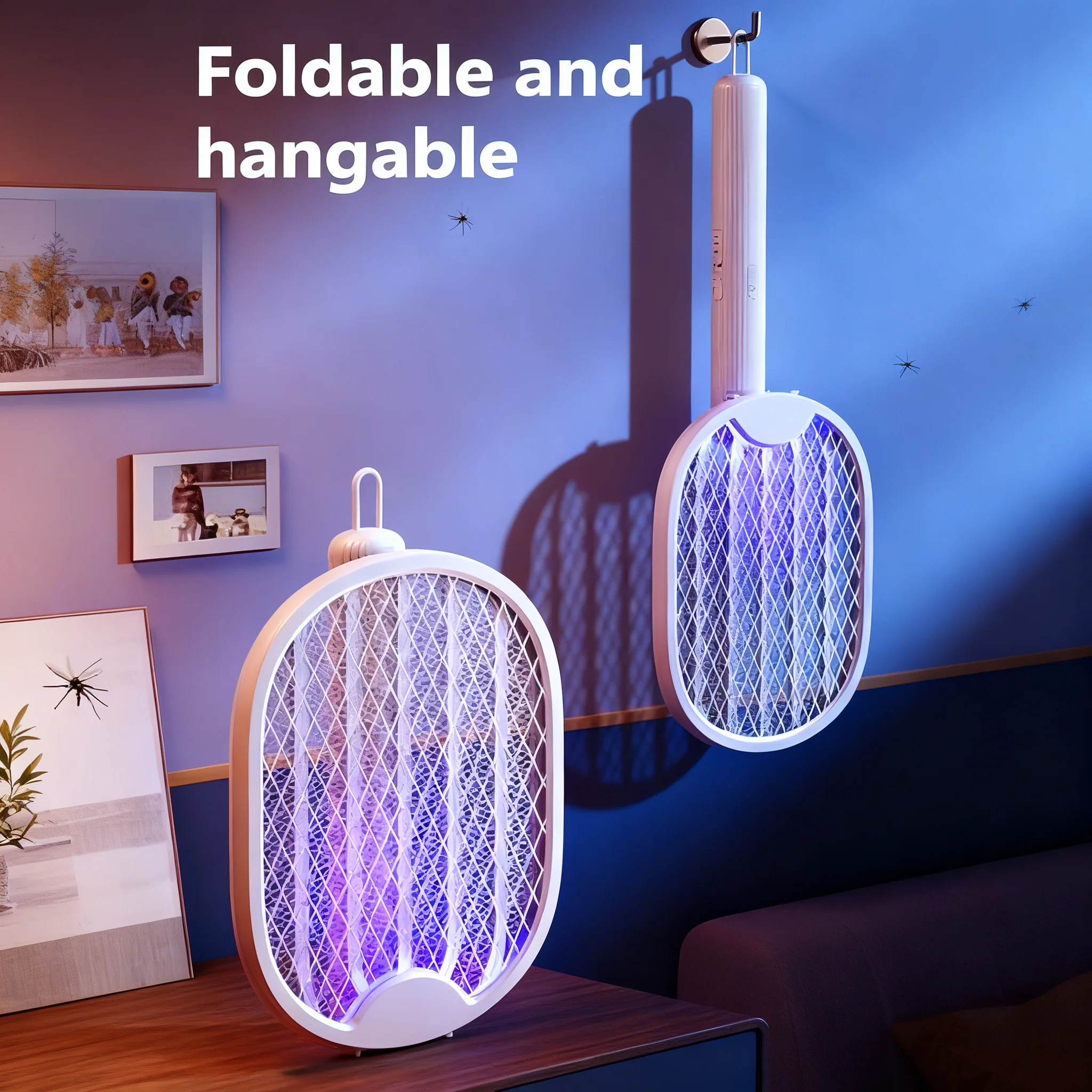 Electric Bug Zapper,Rechargeable Mosquito Killer,Mosquito Bat with Trap Lamp for Indoor and Outdoor - Image 3