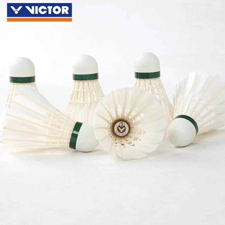 VICTOR 12 PCS Gold No.3 Duck Feather Badminton Shuttlecock - Image 3