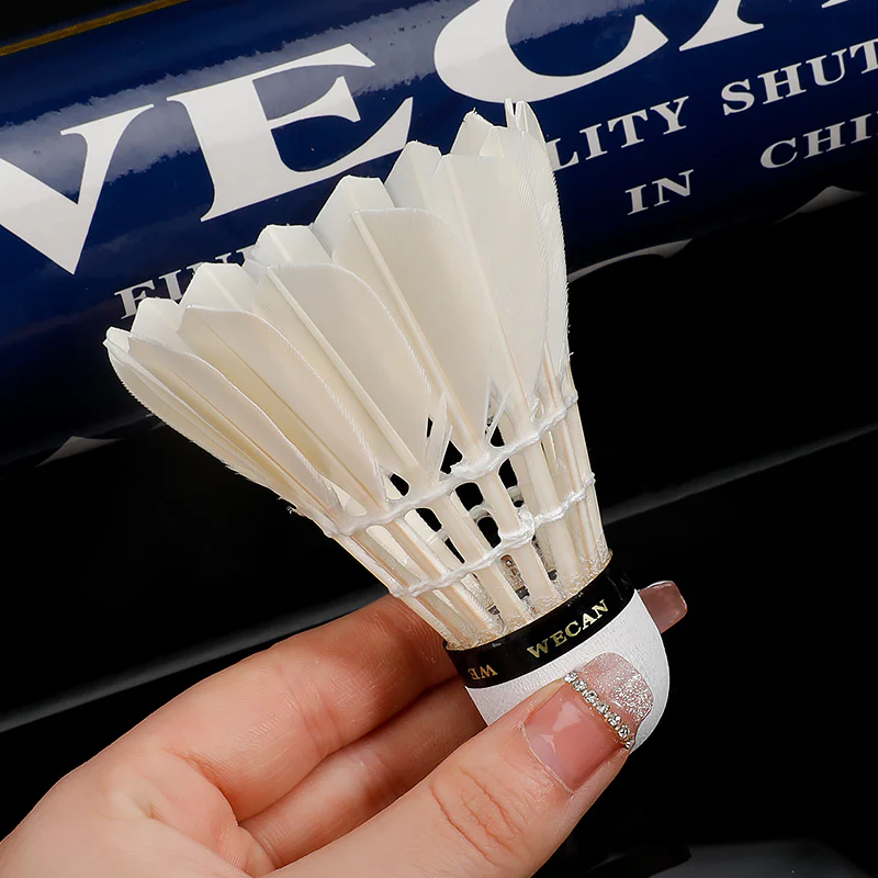 WECAN 12 PCS Blue Badminton Goose Feather Badminton Shuttlecock - Image 2