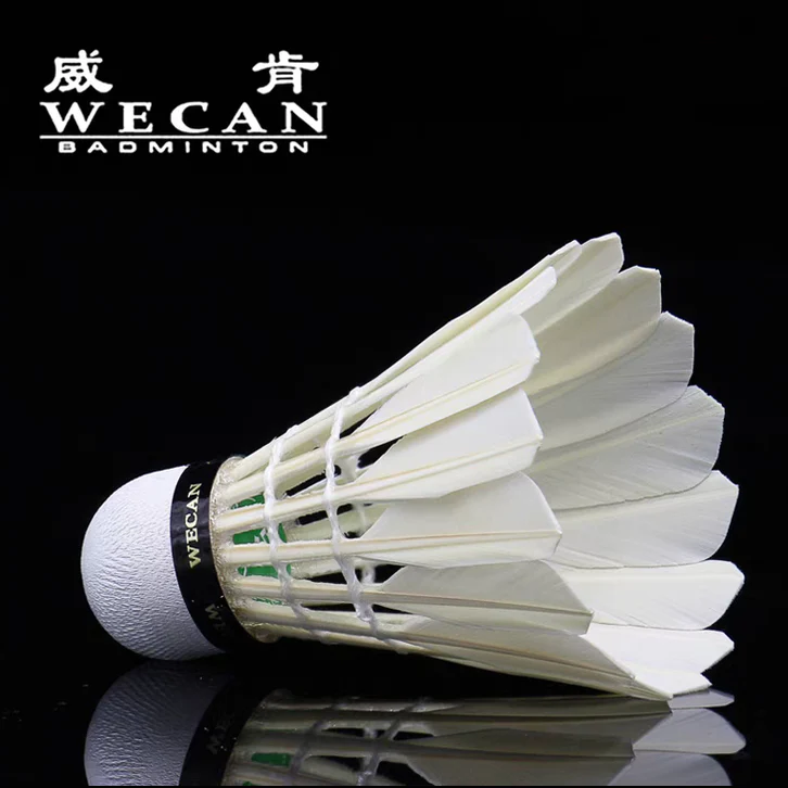 WECAN 12 PCS Green Badminton Goose Feather Badminton Shuttlecock - Image 2