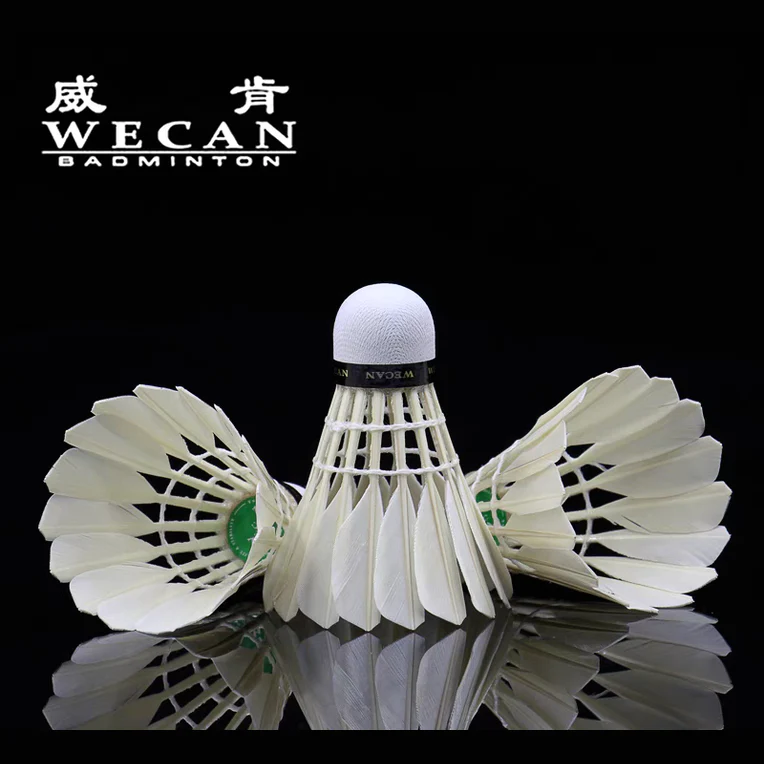 WECAN 12 PCS Green Badminton Goose Feather Badminton Shuttlecock - Image 3