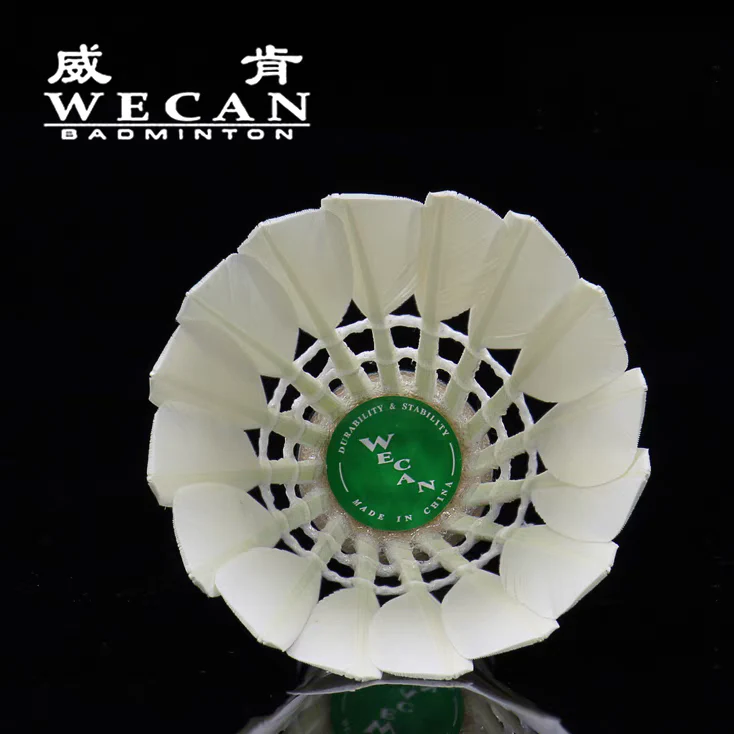 WECAN 12 PCS Green Badminton Goose Feather Badminton Shuttlecock - Image 4