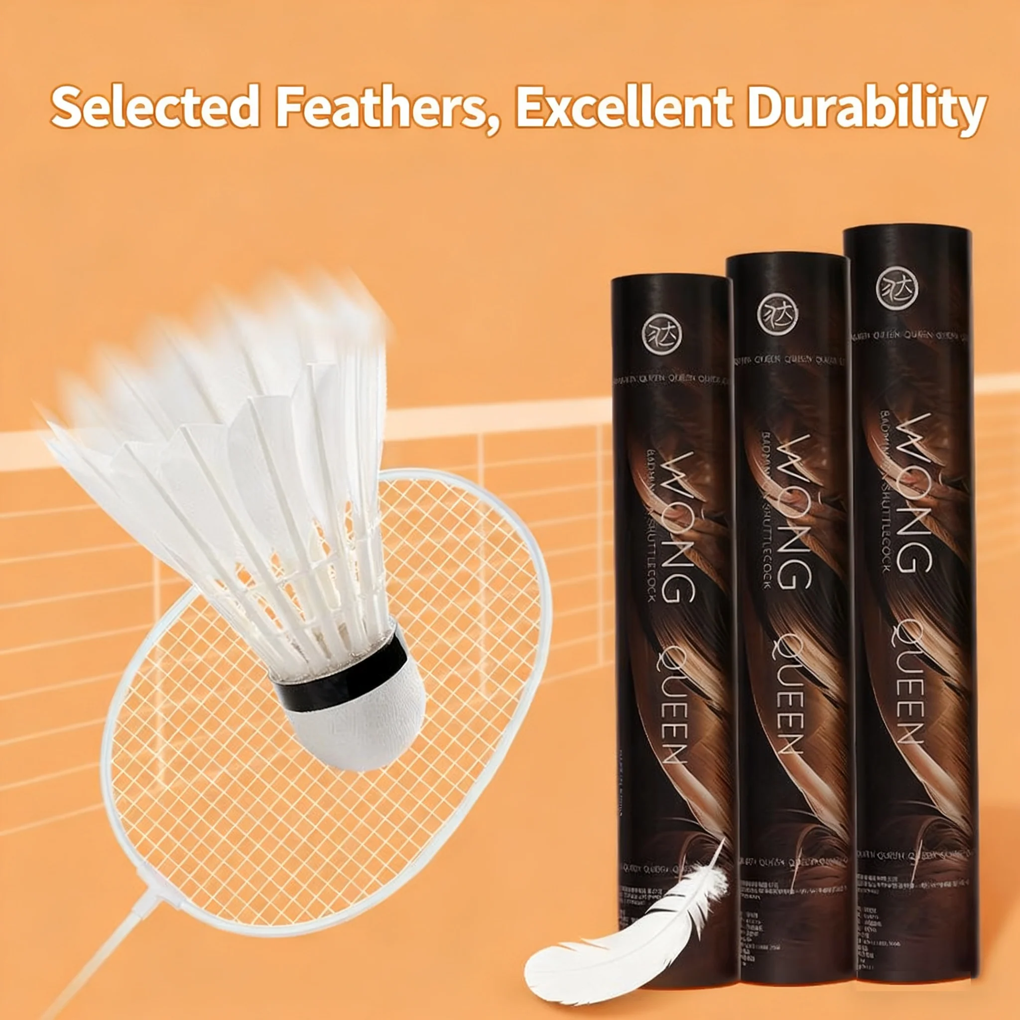 WONG 12 PCS QUEEN Badminton Goose Feather Badminton Shuttlecock - Image 5