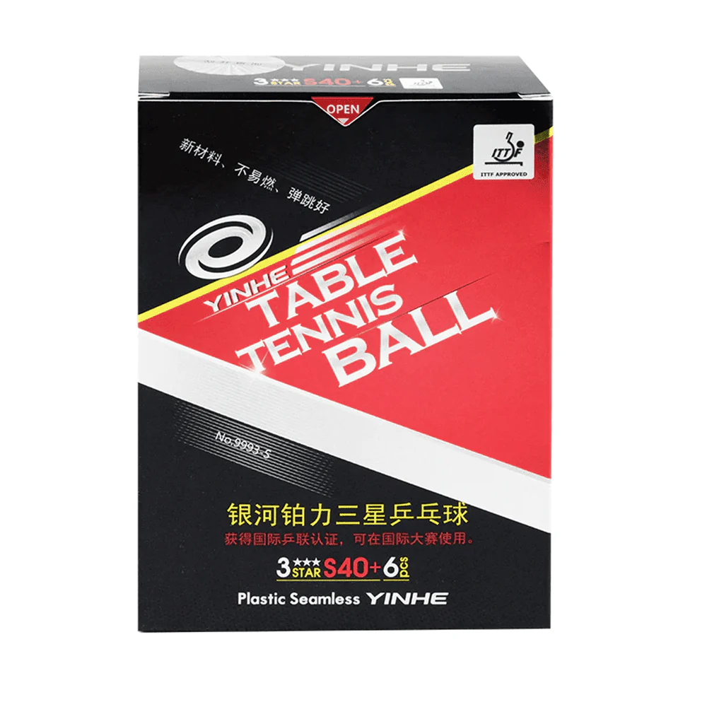 YINHE 3-Star S40+ Table Tennis Ball 9333-S(Red) ITTF Apppoved Plastic Seamless Very Durable - Image 3