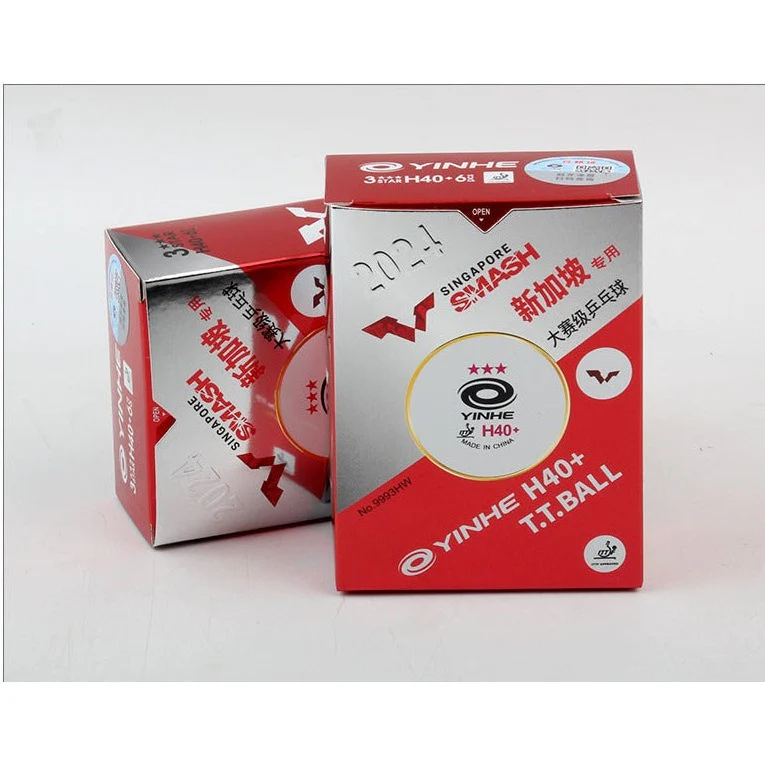 Yinhe H40+ Seamed Singapore Smash WTT 3 Star White 6PC Table Tennis Ball - Image 5