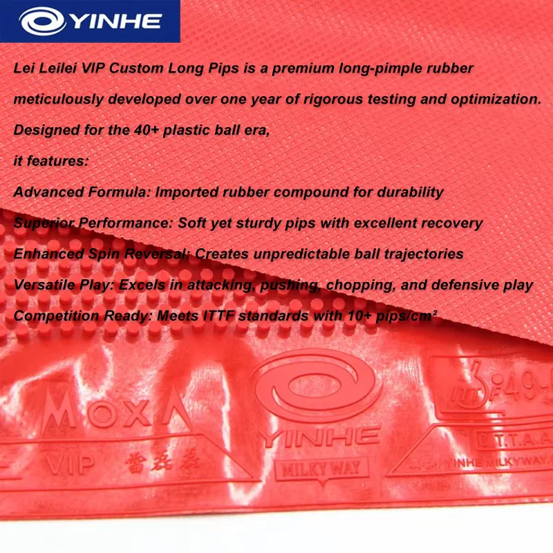 YINHE MOXA-VIP Long Pips OX Table Tennis Rubber - Image 5