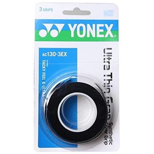YONEX AC130-3EX Ultra Thin Grap (3 wraps) synthetic Over Grip - BLACK - Image 11