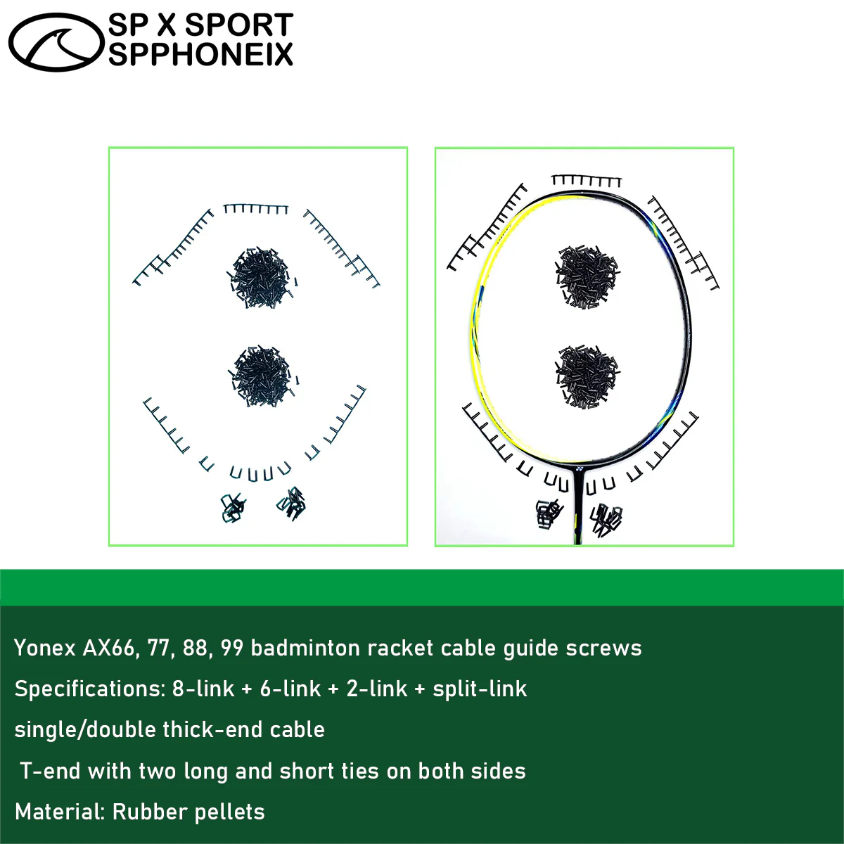 Yonex Ax66 77 88 99 Badminton Racket Wire Guard Tube Anti-Collapse - black