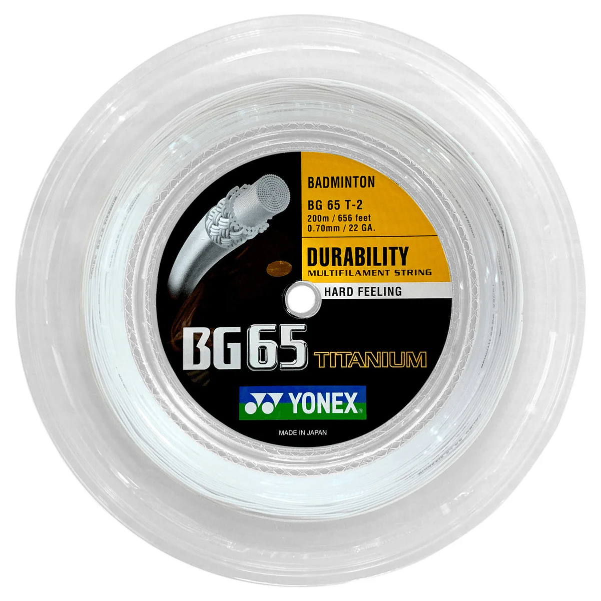 YONEX BG 65 Ti 200m Badminton String - White