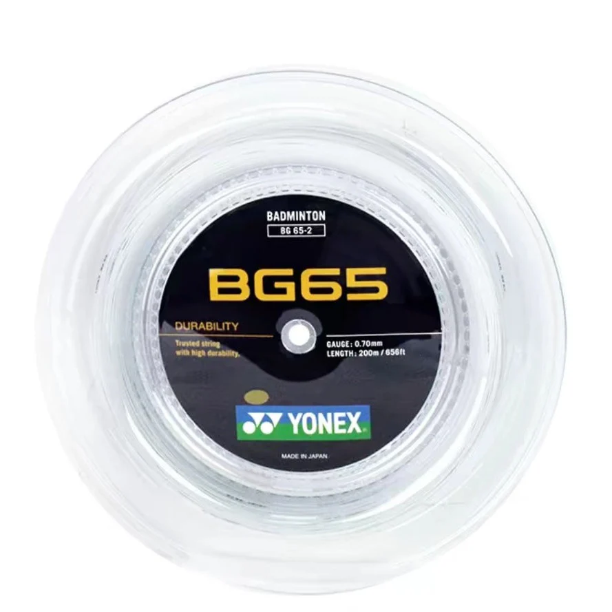 YONEX BG65 String (200m Coil) BG65 Badminton String - White