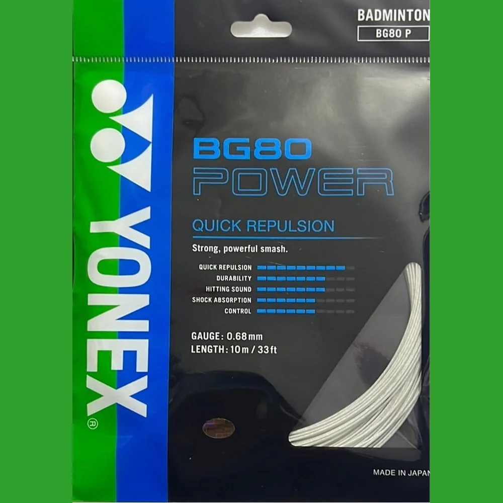 YONEX BG80 POWER Badminton String - WHITE