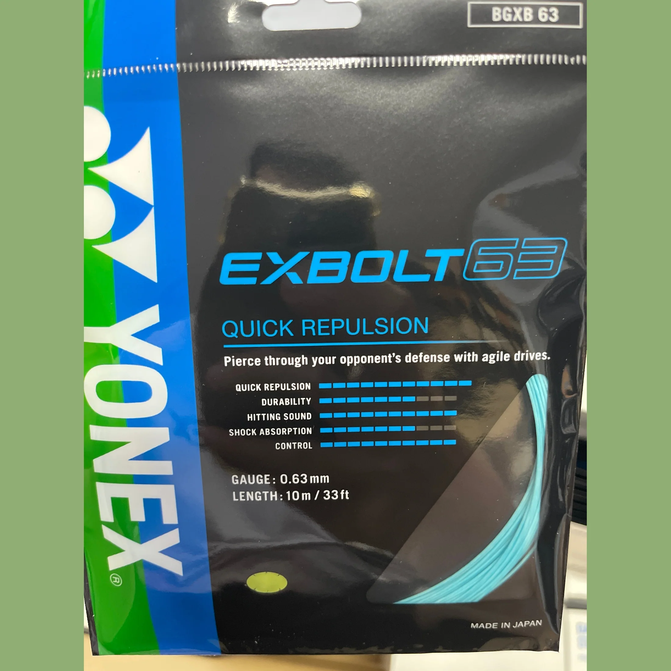 YONEX EXBOLT63 Badminton String - BLACK - Image 3