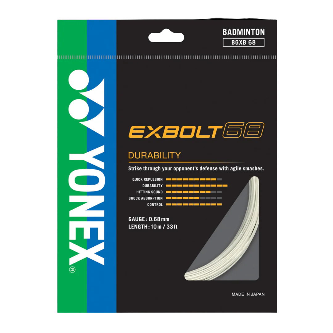 YONEX EXBOLT 68 Badminton String - WHITE