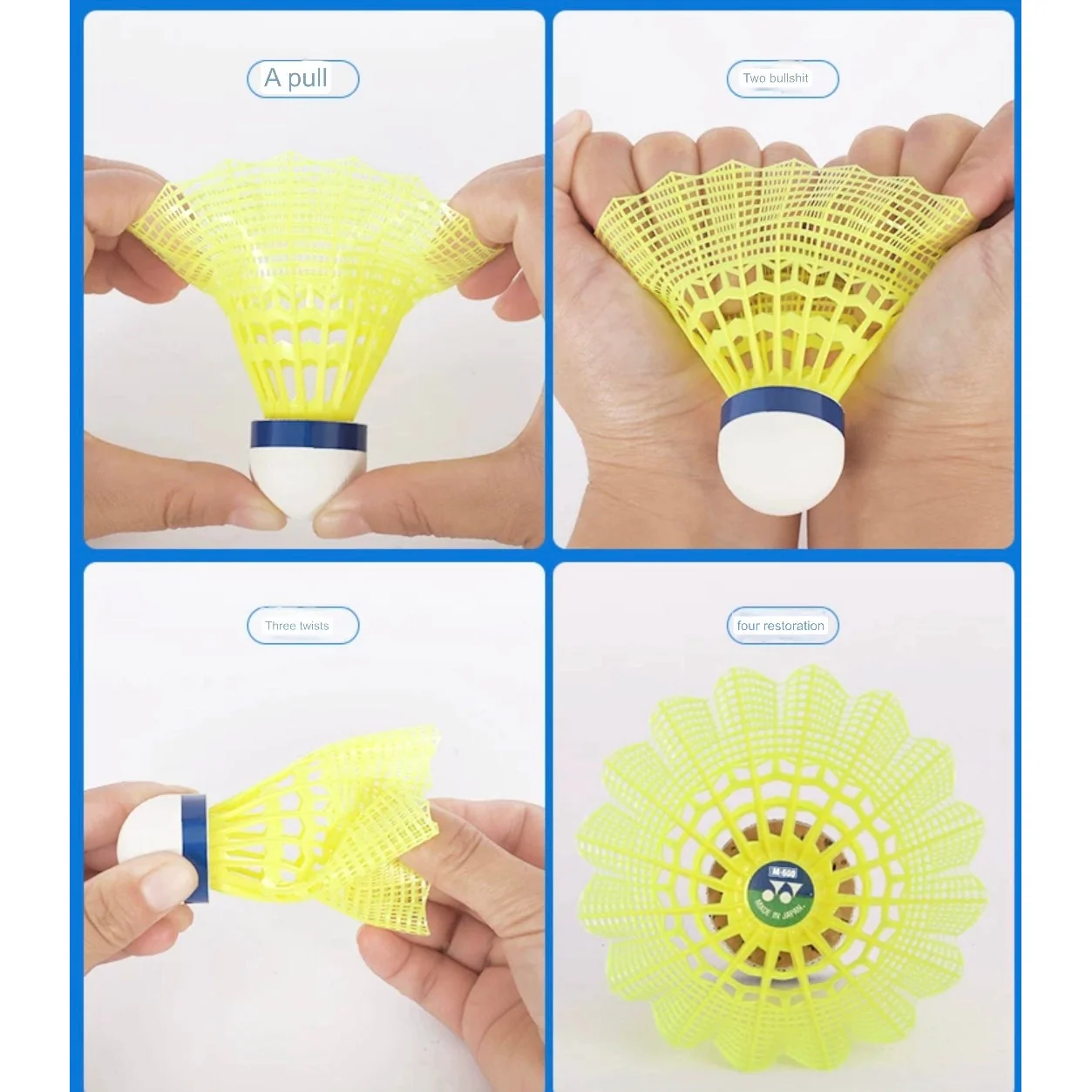 YONEX MAVIS 300 Badminton Nylon Shuttlecock 6PCS - WHITE - Image 4