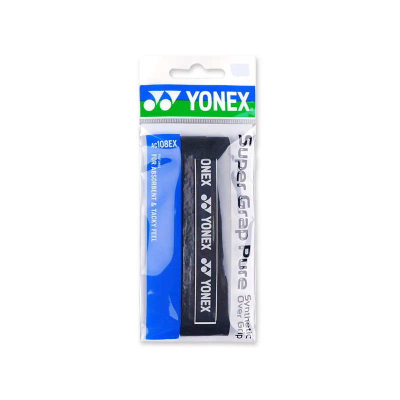 YONEX Badminton Tennis Racket Super Grip Tape(1 wrap)AC108ex - Black / White - Image 11