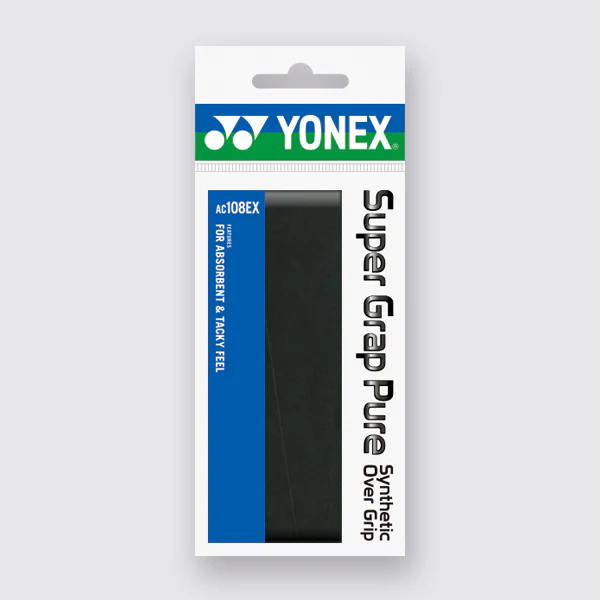 YONEX Badminton Tennis Racket Super Grip Tape(1 wrap)AC108ex - Black / White - Image 5