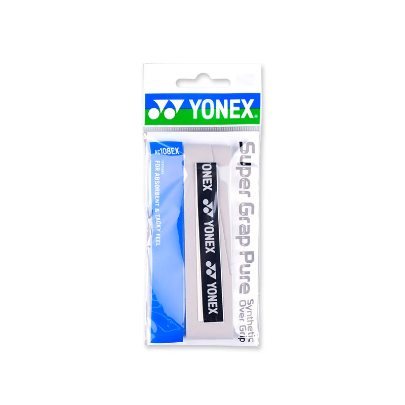 YONEX Badminton Tennis Racket Super Grip Tape(1 wrap)AC108ex - Black / White - Image 8
